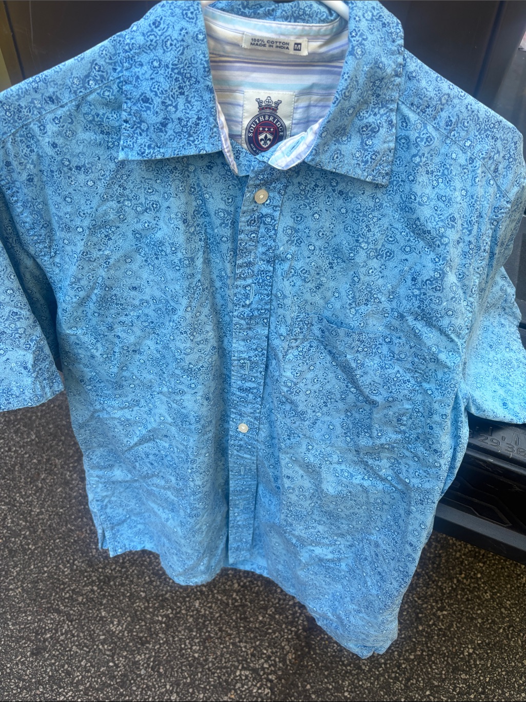 Men's Light Blue Patterned Dress Shirt Southbridge.